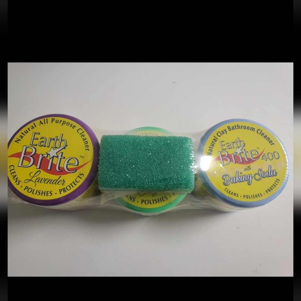 Earth Brite Natural All-Purpose Cleaner 3 Pack 10.5 oz. Each NEW NIP w/ Sponge